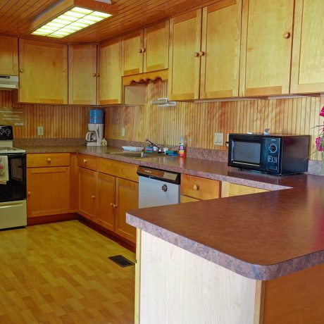 cooking area with microwave, stove, oven, coffeemaker, sink, and cabinets